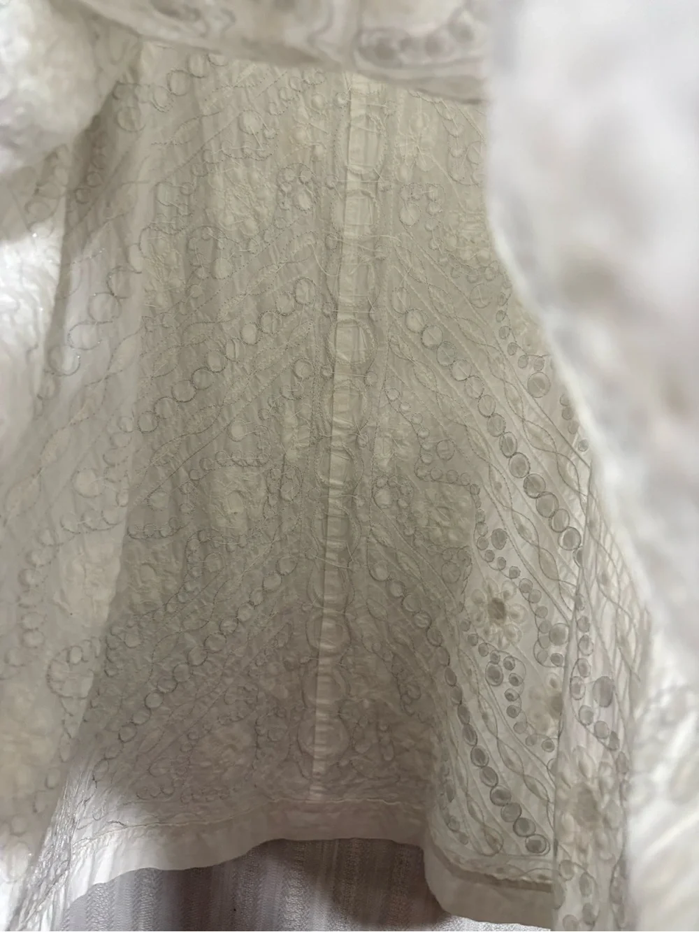 Tory Burch Mirror Embellished Cotton Maxi Skirt White Boho RN 114245 Statement